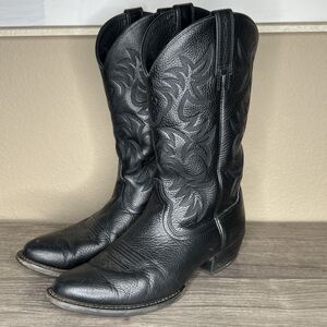 Ariat Heritage Deertan Men's Black Leather Cowboy Boots Size 10 EE Western